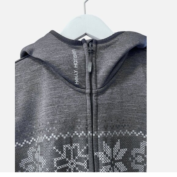 Helly Hansen Full Zip Snowflake Pattern Hooded Fleece Outdoor Jacket Women's M - Picture 2 of 11